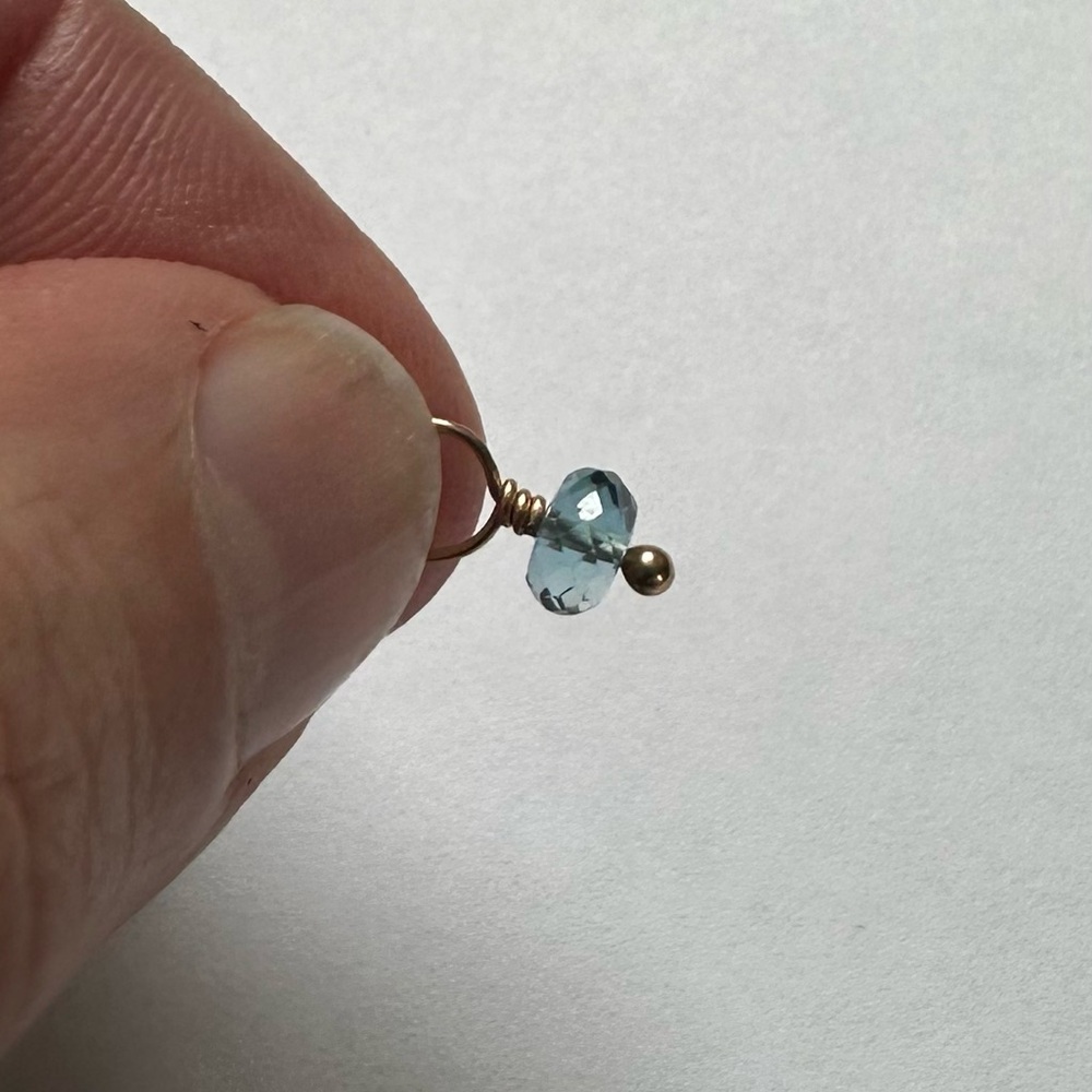 Heather B. Moore Blue Topaz Faceted Rondelle (#1)